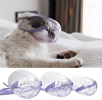 Uplift Picks Transparent Anti Bite Cat Muzzle For Grooming Bathing Nail Trimming And Vet Care l