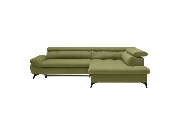 Ecksofa ALBERTO Chenille Olivgrün