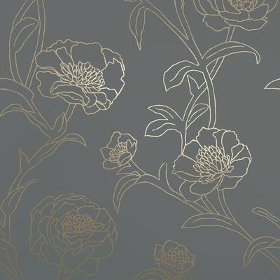 Tempaper Peonies Peel and Stick Wallpaper Peacock - 28 sq. ft.