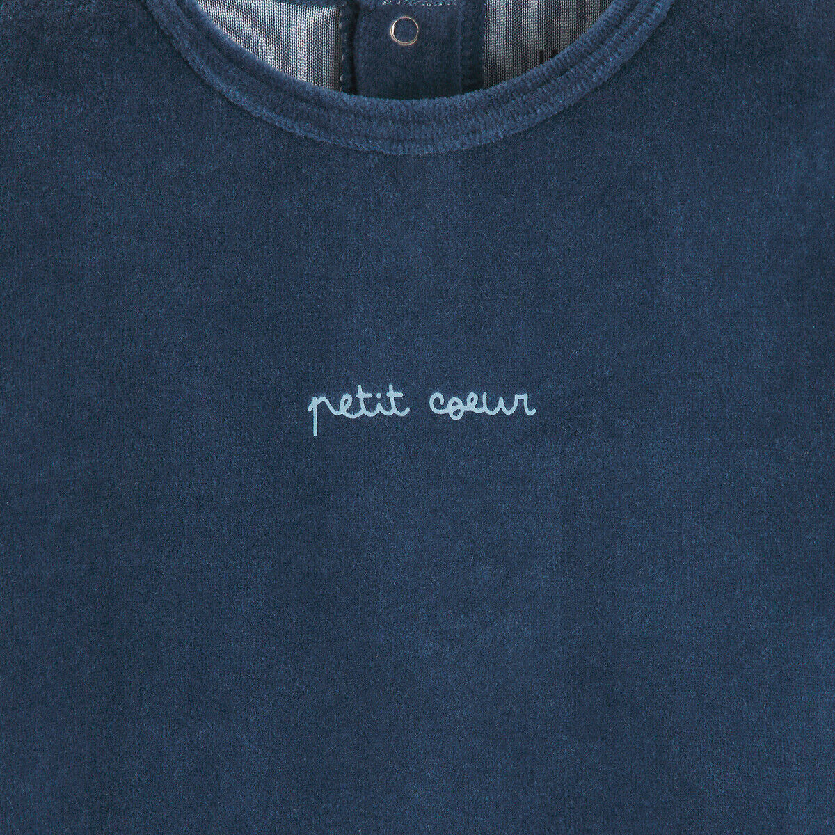 LA REDOUTE COLLECTIONS Lot de 2 pyjamas 2 pièces en velours, rayures et messages