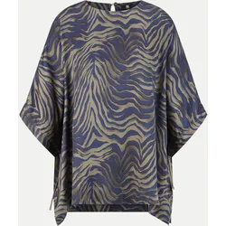 Blusenshirt mit Zebra-Print Blau 38