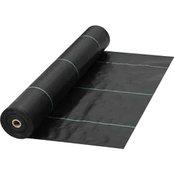 VEVOR Unkrautvlies, 5,8 Unzen Gartenvlies, 0,9 x 91,4 m Abdeckmatte, robustes gewebtes Graskontroll-Geotextil Unkrautgewebe Unkrautfolie Unkrautfolie für Garten, Terrasse, Schwarz