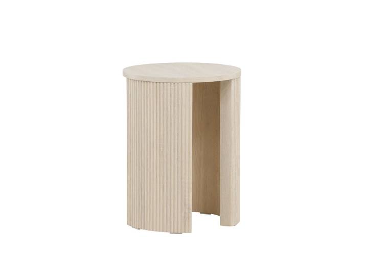 Beistelltisch VENTURE HOME, beige (weißgewaschen, weißgewaschen, weißgewaschen), B:40cm H:52cm T:40cm, Tische, Beistelltisch, Ablagetisch, MDF, rund, schmal, hoch, dezent, klar