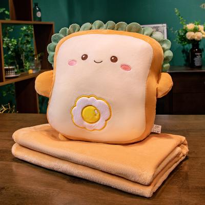 Shop Station Hand Warmer Pillow Blanket Cute Toast Plush Throw Blanket & Office Nap Cushion a 31.50 39.37 In