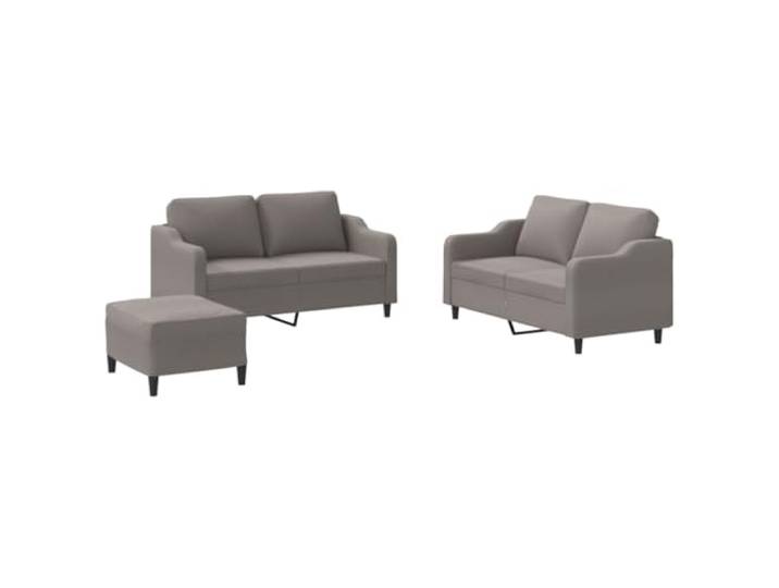 GHVBNMF 3-TLG. Sofagarnitur mit Kissen & Hocker Taupe Stoff Bequeme Polstermöbel für Wohnzimmer und Lounge, inklusive praktischem Fußhocker und dicken Kissen.