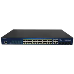 Allnet switch smart managed layer2 24 port? poe budget 370w? 24x poe at? 4x sfp? 19"? all-sg84 (24 Ports), Netzwerk Switch, Schwarz