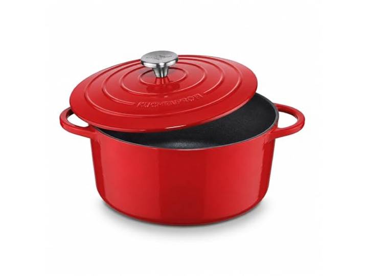 Küchenprofi Braadpan rond 26 cm, rood, Provence gietijzeren braadpan 26 cm