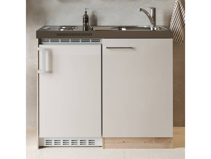 Singleküche Levin I 100 x 87 x 60cm Beige/Kaschmir Kochplatte