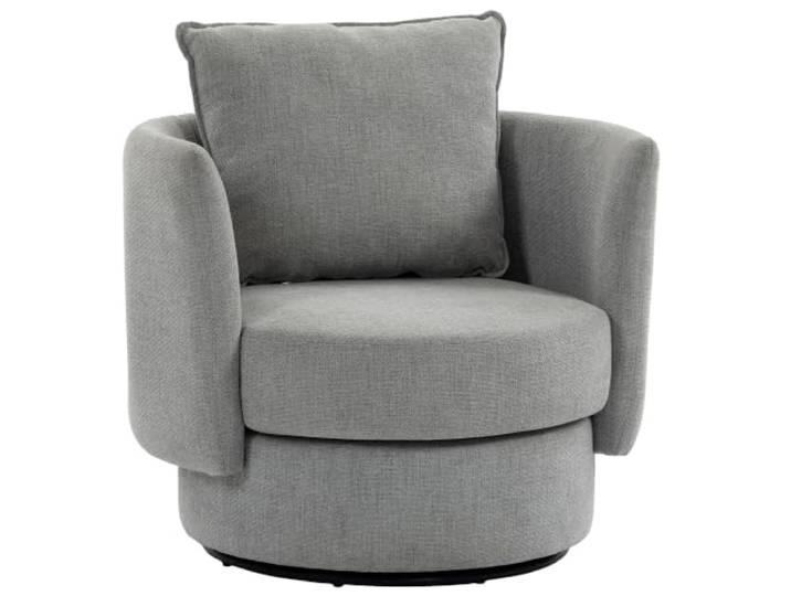 HOMCOM Drehsessel Rund Loungesessel Lesesessel Sessel Hellgrau Relaxsessel, mit Kissen, Polstersessel, Polsterstuhl, für Wohnzimmer, Schlafzimmer