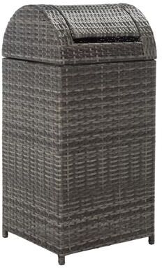 SAFAVIEH Outdoor Serapis Trash 36.3-Inch Square Rattan Mazeli Bin