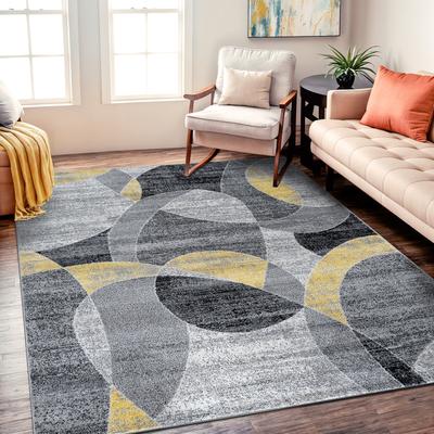 World Rug Gallery Contemporary Distressed Circle Area Rug
