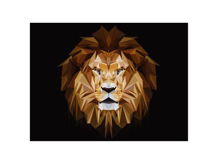 Tableau Tête animale abstraite II Cadre : panneau de fibres de bois MDF Revêtement : toile Marron/Noir 116 x 84 x 2cm