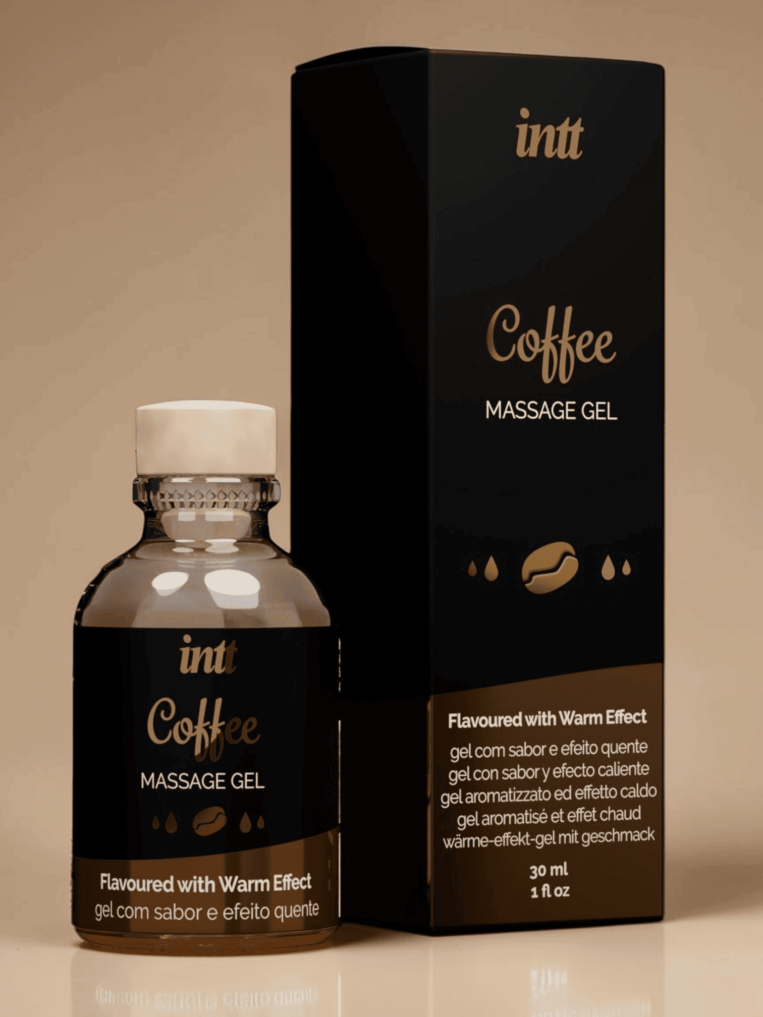 Intt Huile de Massage Embrassable Chauffant café 30 ml