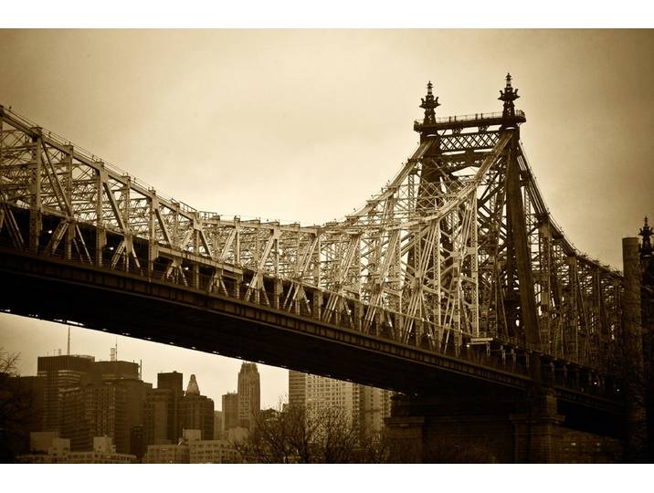 Fototapete PAPERMOON New Yorker Brücke , bunt, B:4m L:2,6m, Vlies, Tapeten, Fototapete