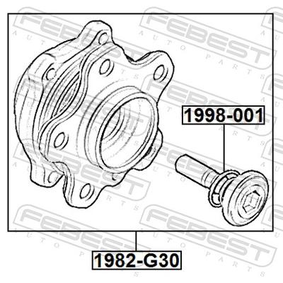 FEBEST Achsschraube, Antriebswelle 1998-001 Vorderachse für BMW