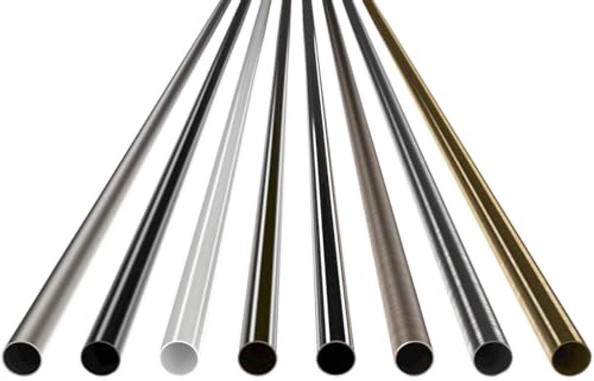 Metalen buis mat zwart Ø16 mm - 120 cm - voor gordijnroedes en meubels