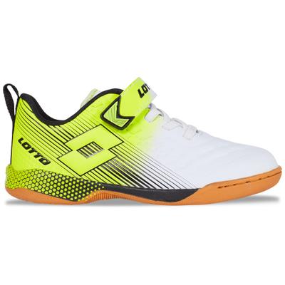 Hallenschuh LOTTO, Kinder, Gr. 38, weiß (weiß, lime), Synthetik, mehrfarbig, Schuhe Hallenschuh, - für Hallensportarten wie Handball geeignet