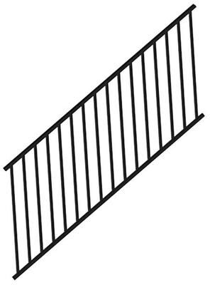 RDI Metal Works Excalibur Steel Railing Kits 6 Foot x 34 Inch - Satin Black - Traditional Stair