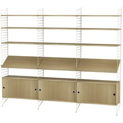 Offene Schrankwand mit Regal Beige Eiche