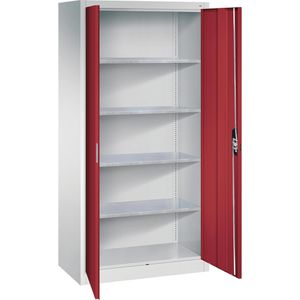 CP-Möbel Werkzeugschrank 8921-00, aus Metall, 4 Böden, grau / rot, 93 x 195 x 50cm