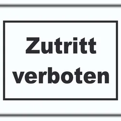 HB-Druck Zutritt verboten Schild schwarz-weiß A4 (210x297mm)