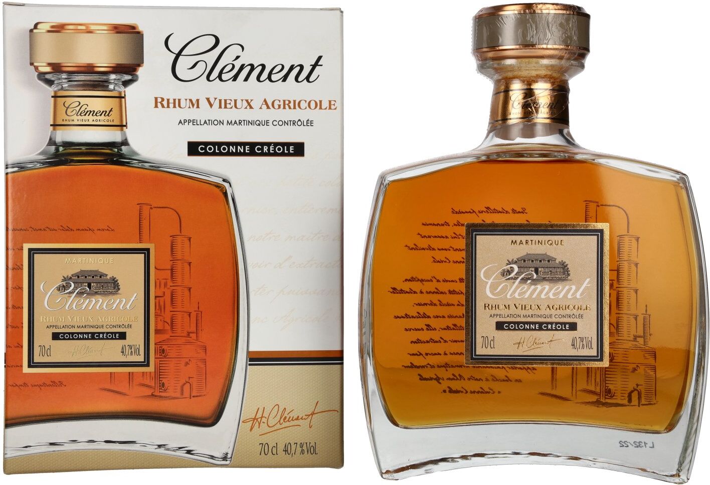 Clément Rhum Vieux Agricole Colonne Créole 40,7% Vol. 0,7l in Geschenkbox