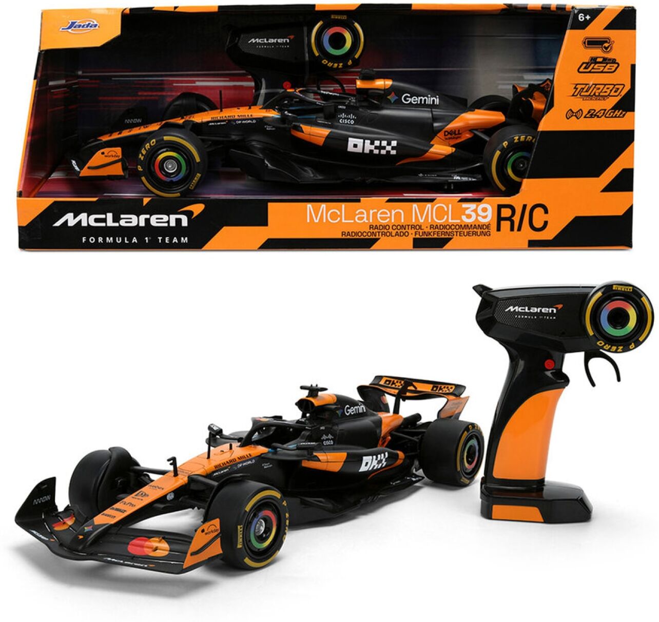 RC-Auto JADA "RC McLaren Racing Team 1:16", orange, schwarz, Fernlenkfahrzeuge, Kinder, Kunststoff, RC-Auto