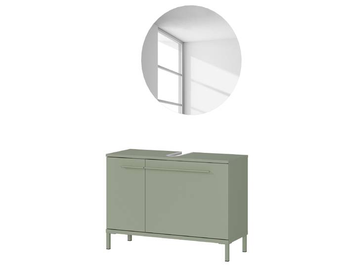 Ensemble Laurino avec miroir 80 x 200 x 34cm Vert/Vert taupe