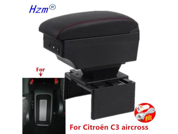 Boîte d'accoudoir pour Citroën C3 Aircross, boîte de rangement centrale pour Citroën C3, accessoires de rénovation intérieure pour voiture