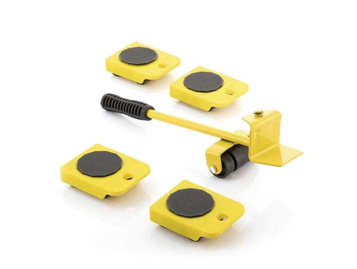 InnovaGoods - Outil de Levage et de Transport HeavEasy\, 5 Pièces\, Polyvalent et Robuste\, Facile à Utiliser\, Idéal pour Meubles et Appareils\, Multicolore\, Fer