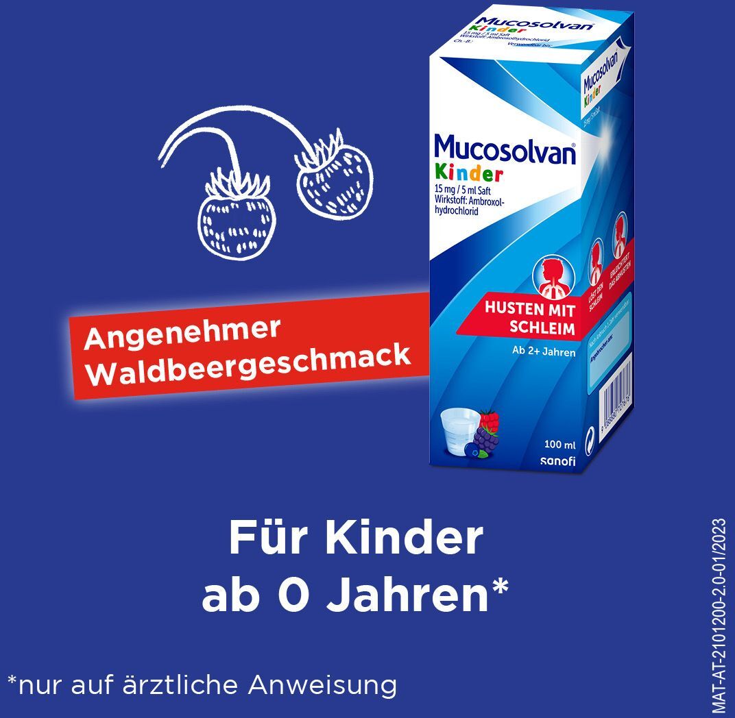 Mucosolvan® Schleimlöser Hustensaft - Jetzt 10% sparen mit dem Code mucosolvan10* 100 ml 100 ml Hustensaft