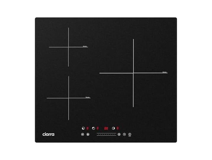 CIARRA CBBIH3B Induktionskochfeld 60 cm mit 3 Platten 6200 W PowerBoost Pause und reStart Slider Touch-Bedienung 9 Leistungsstufen Timer Kindersicherung Abschaltautomatik Restwärmeanzeige