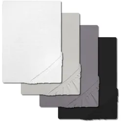Sparpaket 4 Farben CloudComfort Basic Spannbettlaken 120 x 200 cm