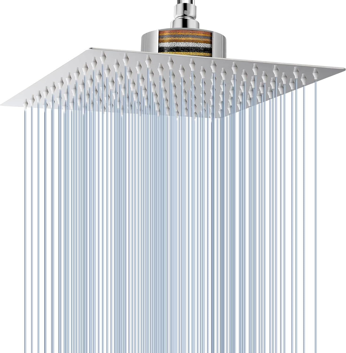 Merkloze Regendouchekop 25 cm, RVS, Chroom, voor badkamer
