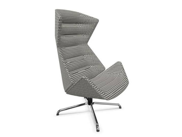 THONET fauteuil pivotante 808 (Cuir II - Acier chromé et cuir)
