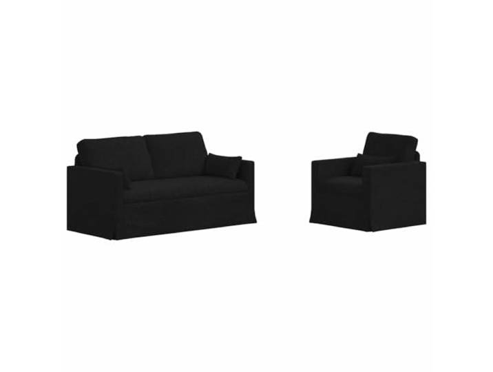 Todiikf Sofagarnitur 2-Teilig Schwarz Modulsofa aus Stoff mit Metallrahmen Bequemes 2er Couch Set für Wohnzimmer und Schlafzimmer mit abnehmbarem Stoffbezug und stabilen Holzwerkstoff-Armlehnen.
