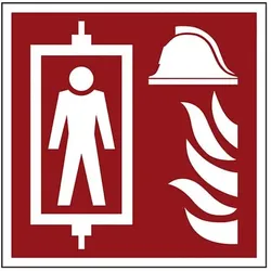 LimarLite Brandschutzzeichen »Feuerwehraufzug« 15 x 15 cm Folie (0,4 mm), 15x15 cm