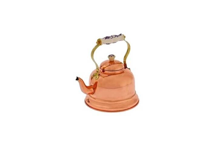 Teekanne, Wasserkessel, Teekessel - aus Kupfer, mit Porzellanhenkel, 1,5L