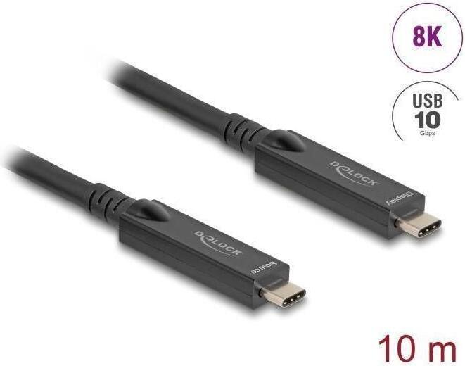 Delock Aktives Optisches USB-C 8K Video + Daten + PD Kabel 10 m