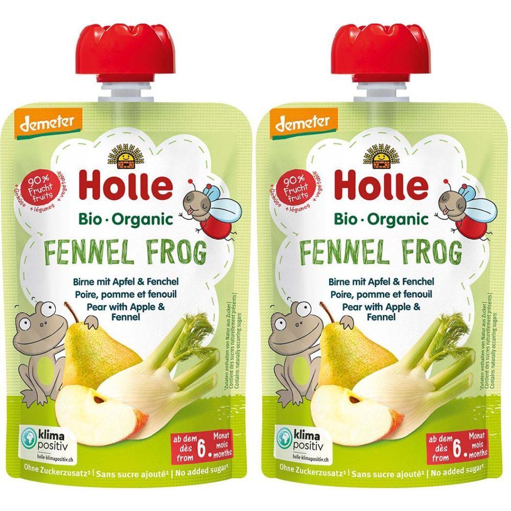 Holle Fennel Frog Pouchy Birne Apfel Fenchel 100 g x2 2x100 Trinklösung