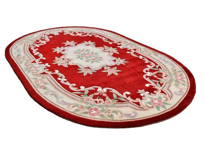 Handgetuftete Brücken und Teppiche, Rot, Größe 324 (Teppich, oval, 190x290 cm)