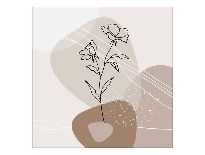 Tableau verre Line Art Flowers type B Matériau : Verre Motif : Floral Motif : Art & dessins, Fleurs Type de verre : Verre clair Blanc/Marron 20