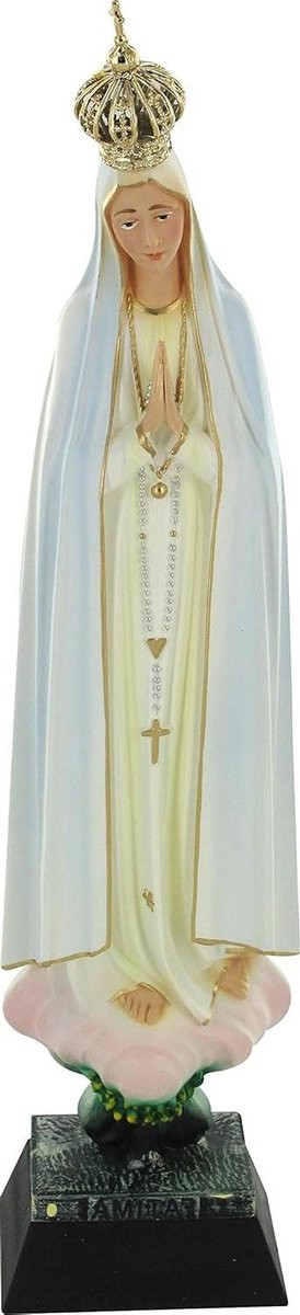 Handgeschilderd Maria Religieus Beeld in Zilver Geel Goud, Hoogte: 20 cm