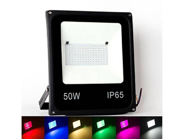 LED Bouwlamp / Schijnwerper RGB gekleurde verlichting - 50 Watt - Ultra Dun