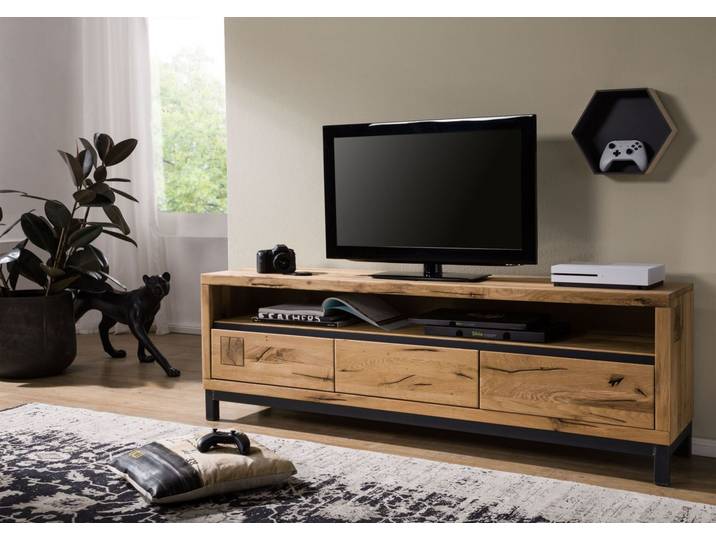 Meuble TV 170x40 Chêne sauvage huilé Bois naturel VILLANDERS #114