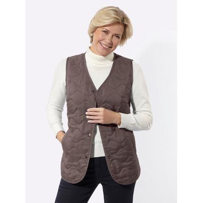 Steppweste CLASSIC BASICS, Damen, Gr. 48, dunkeltaupe, 100% Polyester, unifarben, Westen Steppweste