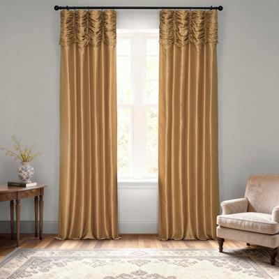 Exclusive Fabrics Exclusive Fabric Ruched Textured Faux Dupioni Silk Curtain (1 Panel)