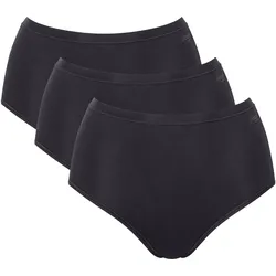 Sloggi Damen Highwaist-Slips, 3er Pack - GO Daily Cotton Highwaist 3P, Unterhose, Stretch-Baumwolle Schwarz / 2XL