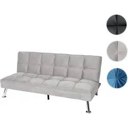 Sofa HWC-K21, Klappsofa Couch Schlafsofa, Nosagfederung Schlaffunktion Liegefläche 181x107cm ~ Samt, grau