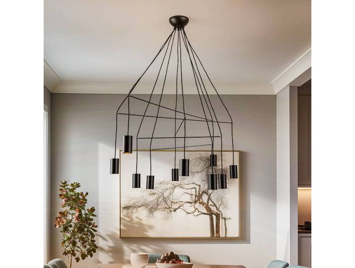 Hanglamp Imbria, dimbaar, zwart, Woon-/ Eetkamer, metaal, Modern, hanglamp